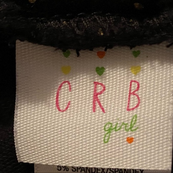 CRB Girl - Girls Gold Mini Polka Dots on Black Leggings (Size: Medium 10/12) - Picture 3 of 6